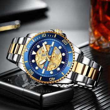 CURREN Модни мъжки часовници от неръждаема стомана Луксозни мъжки спортни кварцови ръчни часовници Мъжки бизнес ежедневни часовници relogio masculino