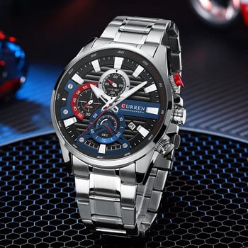 Ανδρικό ρολόι CURREN Luxury Quartz Chronograph Sport Αδιάβροχο Ανδρικά Ρολόγια Military Fashion Ρολόι χειρός από ανοξείδωτο ατσάλι