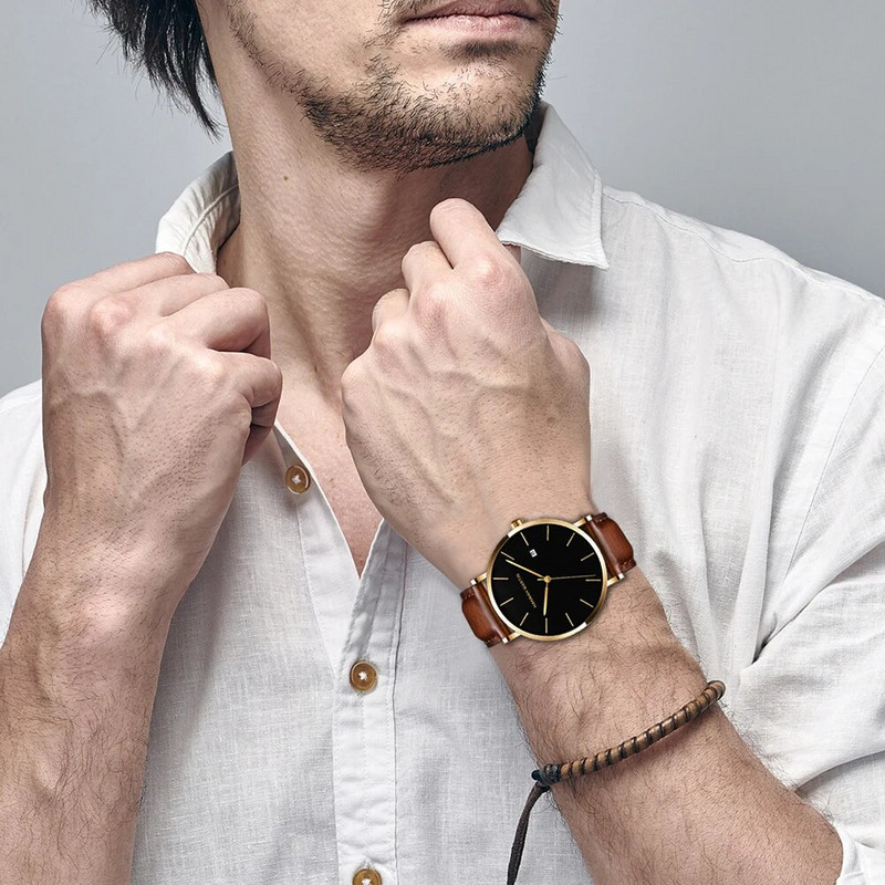 Hannah Martini käekell meestele Jaapani imporditud liikumise originaal 3ATM veekindel moodne lihtne ärikell Relogio Masculino