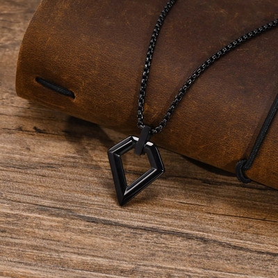 Vnox απλά γεωμετρικά κολιέ για άντρες αγόρια, κοίλο τετράγωνο πολύγωνο κολάρο από ανοξείδωτο ατσάλι, κοσμήματα μινιμαλιστικών δώρων