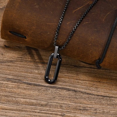 Vnox απλά γεωμετρικά κολιέ για άντρες αγόρια, κοίλο τετράγωνο πολύγωνο κολάρο από ανοξείδωτο ατσάλι, κοσμήματα μινιμαλιστικών δώρων