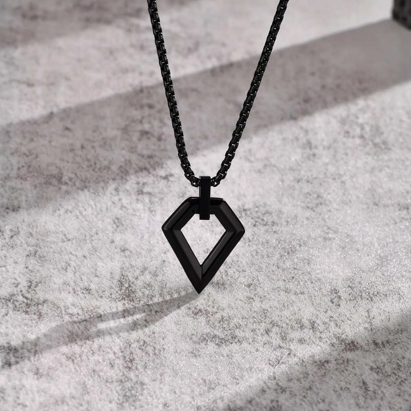 Vnox απλά γεωμετρικά κολιέ για άντρες αγόρια, κοίλο τετράγωνο πολύγωνο κολάρο από ανοξείδωτο ατσάλι, κοσμήματα μινιμαλιστικών δώρων