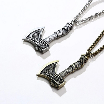 Vnox Vintage Retro Norse Viking Κολιέ Thor Mjolnir Hammer μενταγιόν για άνδρες Σκανδιναβικό Nodic Amulet Rune Punk Jewelry