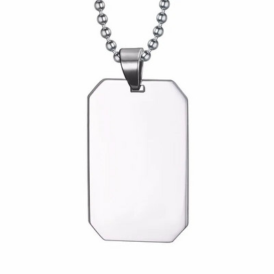 Ανδρικό ορθογώνιο κολιέ με ετικέτα σκύλου από ανοξείδωτο ατσάλι Military Id Tags Army ανδρικό κόσμημα