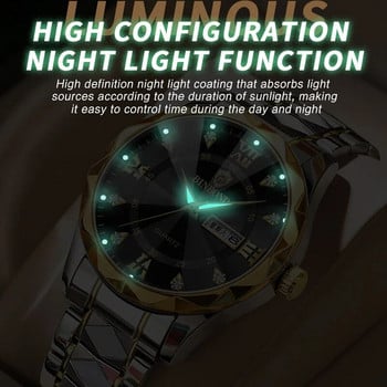 Луксозни мъжки часовници Висококачествени водоустойчиви светещи мъжки ръчни часовници Дата Седмица Мъжки часовници Кварцови часовници