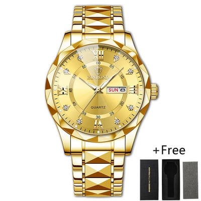 Prabangus vyriškas laikrodis Aukštos kokybės vandeniui atsparus šviečiantis vyriškas rankinis laikrodis Date Week Vyriški laikrodžiai Kvarciniai laikrodžiai