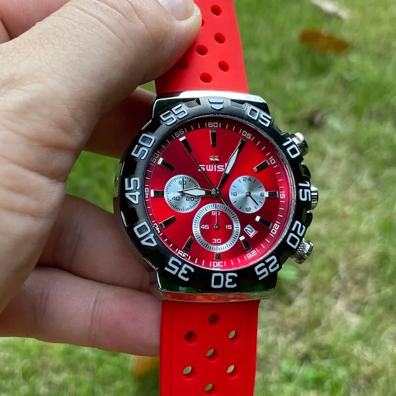 Sportinis rankinis laikrodis Chronografas Laikrodis Vyriškas Vandeniui Neperšlampamas Karinis Laikrodis Kalendorius Šviečiantis Laikrodžiai Kasdieniai madingi Kvarciniai rankiniai laikrodžiai