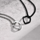 Geomeetrilised ümmargused ripatsiga kaelakeed meestele roostevabast terasest ebaregulaarsed stiilsed minimalistlikud kaelakeede ehted meestele BFF