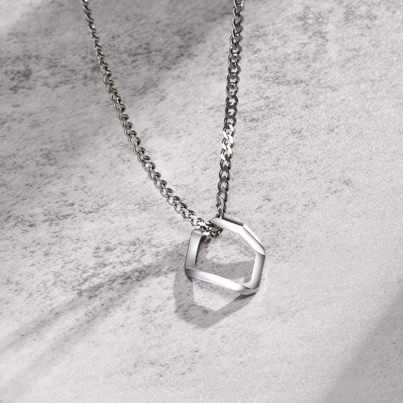 Geomeetrilised ümmargused ripatsiga kaelakeed meestele roostevabast terasest ebaregulaarsed stiilsed minimalistlikud kaelakeede ehted meestele BFF