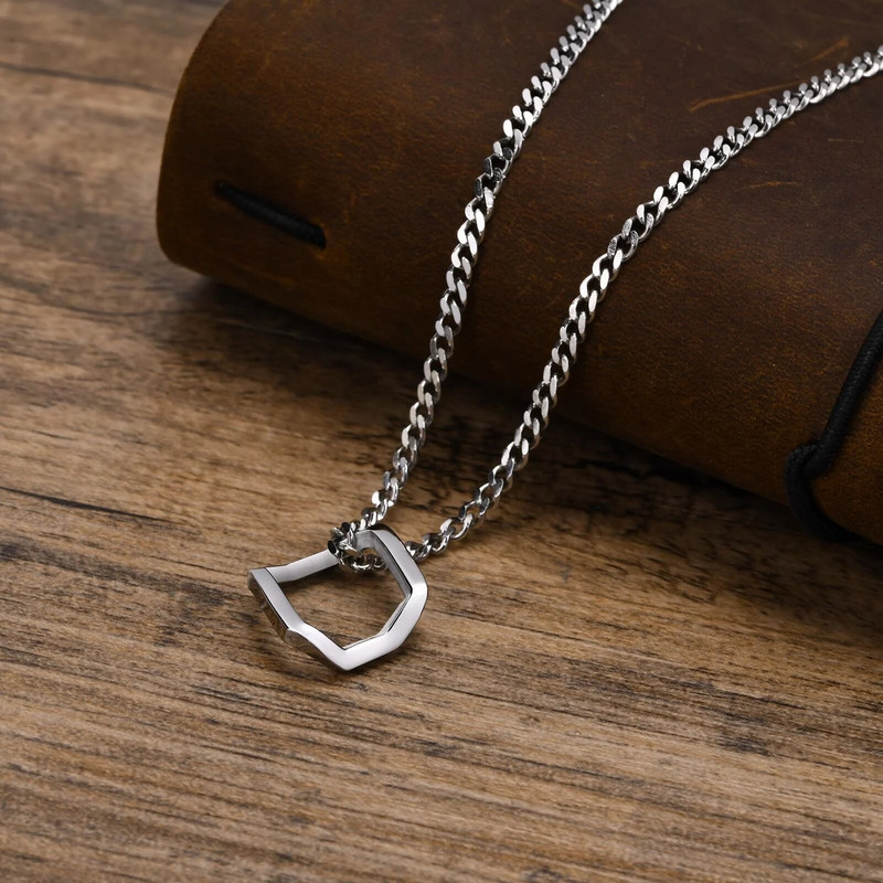 Geomeetrilised ümmargused ripatsiga kaelakeed meestele roostevabast terasest ebaregulaarsed stiilsed minimalistlikud kaelakeede ehted meestele BFF