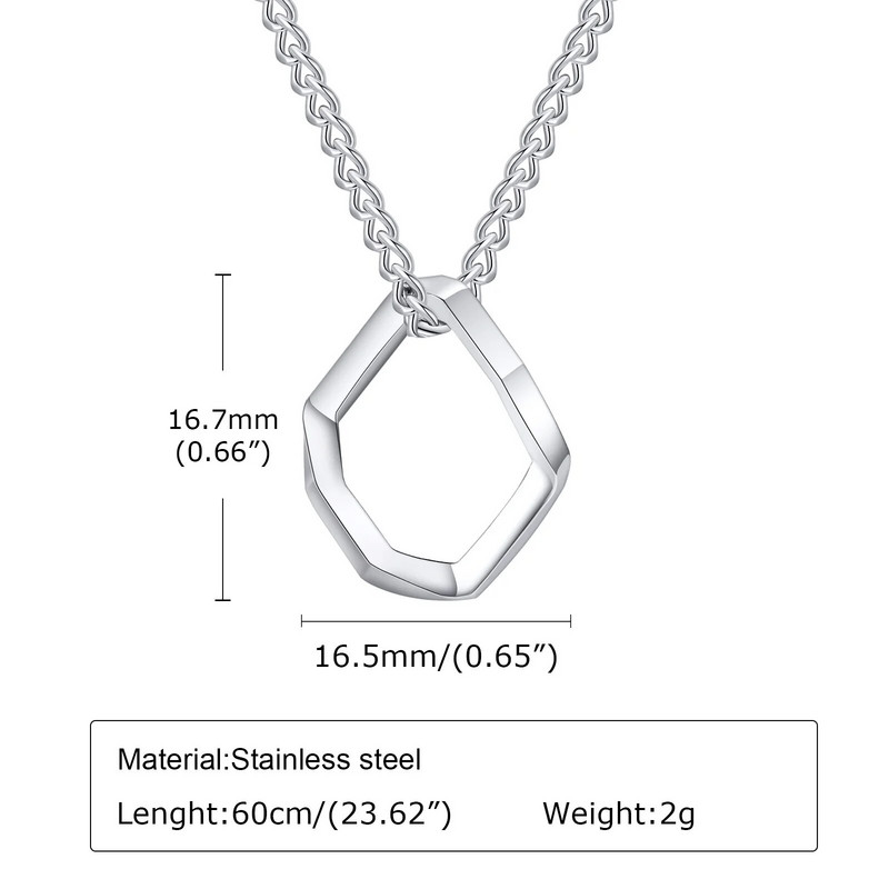 Geomeetrilised ümmargused ripatsiga kaelakeed meestele roostevabast terasest ebaregulaarsed stiilsed minimalistlikud kaelakeede ehted meestele BFF