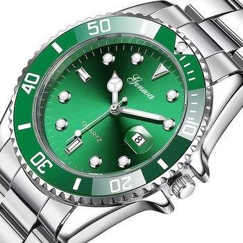 Женева Мъжки часовници с календар Луксозен мъжки спортен часовник от неръждаема стомана Кварцов бизнес часовник Relogio Masculino