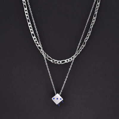 „Vnox“ kauliukų vėrinių rinkinys vyrams, „Game Lover“ nerūdijančio plieno pakabukas, „Cuban Box“ grandinėlės karoliai su sluoksniais