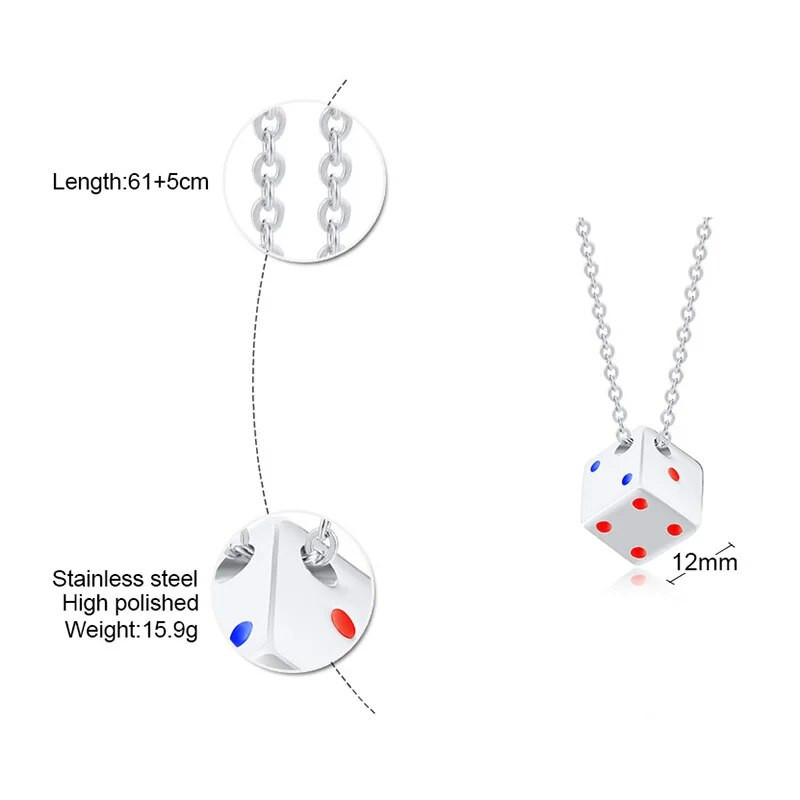 „Vnox“ kauliukų vėrinių rinkinys vyrams, „Game Lover“ nerūdijančio plieno pakabukas, „Cuban Box“ grandinėlės karoliai su sluoksniais