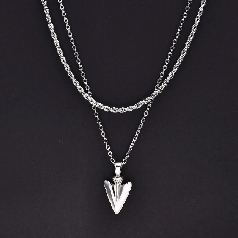 Vnoxi kihilised kaelakeed meestele, roostevabast terasest etniline nooleripats, köis Kuuba kast-kettkrae, vabaaja vintage meeste ehted