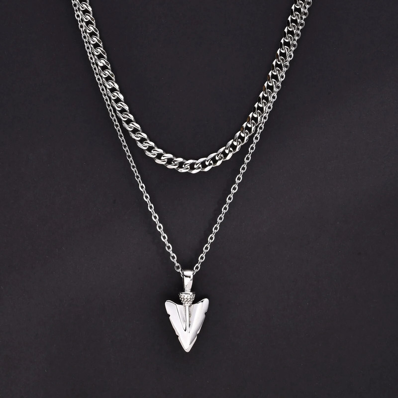 Vnoxi kihilised kaelakeed meestele, roostevabast terasest etniline nooleripats, köis Kuuba kast-kettkrae, vabaaja vintage meeste ehted