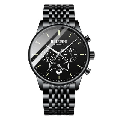 Vyriškas laikrodis nerūdijančio plieno riešo dirželis kvarcinis, vandeniui atsparus smūgiams, didelis ciferblatas, madingas laikrodis UTHAI H13