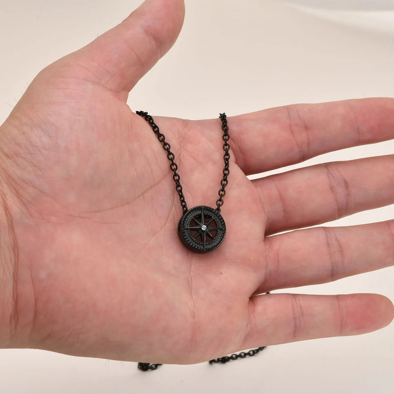 Stilingi vyriški žvaigždžių karoliai, vandeniui atsparus nerūdijančio plieno apvalus aštuntukas Awn Star pakabukas apykaklės dovana jam papuošalai