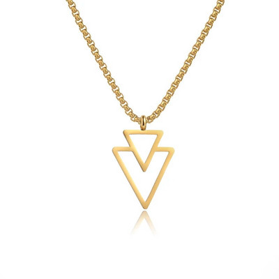 Naujas mados trikampis kaklo pakabukas vyrams paprastas plotis 2,5 mm nerūdijančio plieno dėžutės grandinės karoliai vyrams papuošalų dovana