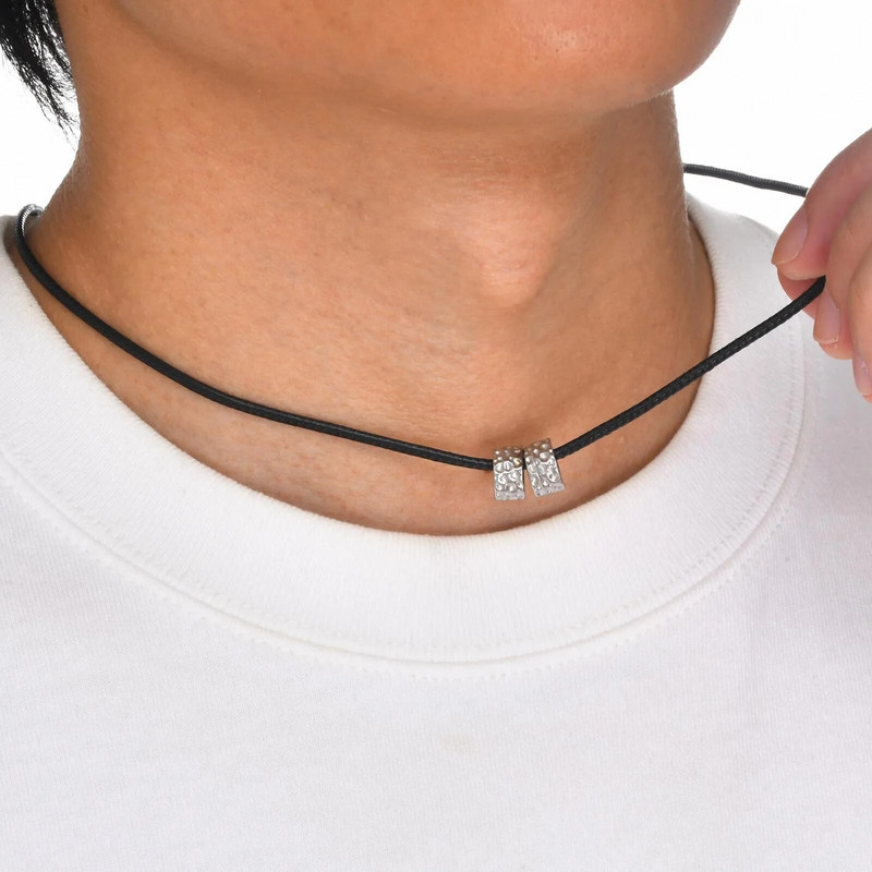 Stilingi vyriški karoliukai „Choker“ karoliai, vandeniui atsparus nerūdijančio plieno veganiškas karoliukų papuošalas su apykakle, dovana vaikinui vyrui tėčiui jam