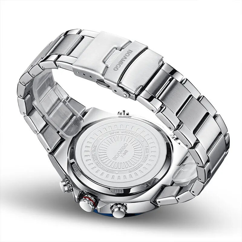 BOAMIGO 2022 uus moodsad meeste käekellad roostevabast terasest tippklassi luksuslik sportlik meeste digitaalne analoog sinine kvartskell meestele meestele