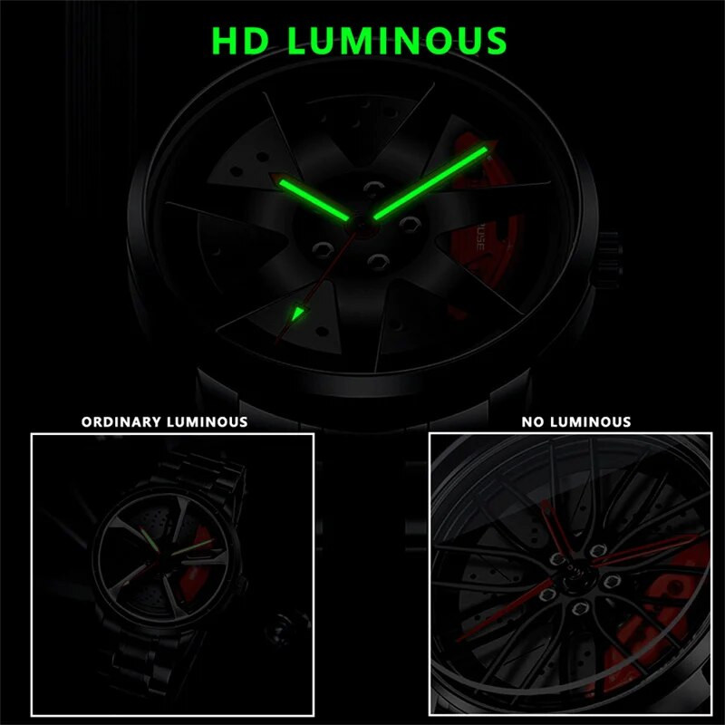 BORUSE Fashion meeste autokellad meestele Sport veekindel kvartsist käekell roostevabast terasest rattarummuga käekell