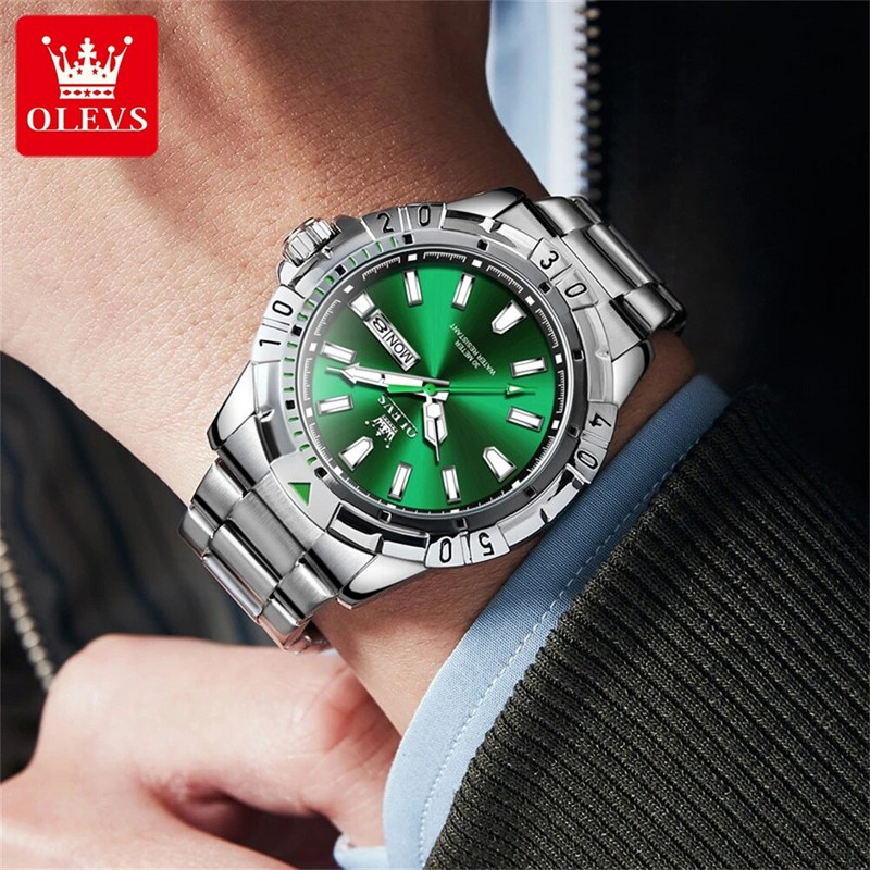 OLEVS tippbrändi meeste käekellad Klassikaline sukeldumistüüp Originaal veekindel kvartsist käekell helendav käsi Nädal Kuupäev Moesuund