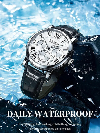 Πολυλειτουργικά ανδρικά ρολόγια υψηλής ποιότητας Casual ρολόγια χειρός Quartz Αδιάβροχο Business Fashion Calendar Chronograph Ανδρικό ρολόι
