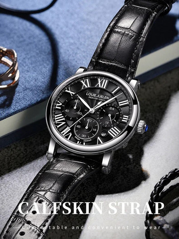 Πολυλειτουργικά ανδρικά ρολόγια υψηλής ποιότητας Casual ρολόγια χειρός Quartz Αδιάβροχο Business Fashion Calendar Chronograph Ανδρικό ρολόι