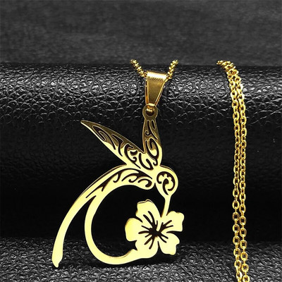 Koolibri ripats roostevabast terasest kaelakeed naistele linnukaelakee koolibri colibri ehted acero oksüdeerimata joyeria N742