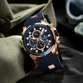 Prabangūs kvarciniai vyriški laikrodžiai su dideliu ciferblatu, daugiafunkcis vandeniui atsparus rankinis laikrodis Chronografinis laikrodis Sportinis rankinis laikrodis
