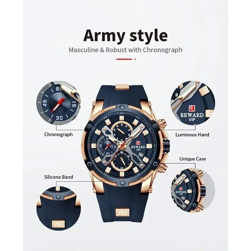 Prabangūs kvarciniai vyriški laikrodžiai su dideliu ciferblatu, daugiafunkcis vandeniui atsparus rankinis laikrodis Chronografinis laikrodis Sportinis rankinis laikrodis