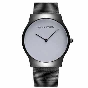 Υψηλής ποιότητας Fashion Large Dial Clean Black Mesh Belt Quartz Ρολόι Φοιτητικό Clean Face Ανδρικά ρολόγια