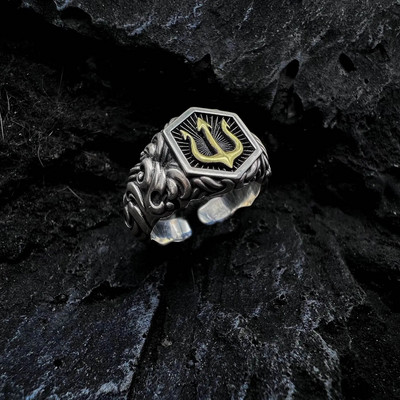 Rafinat Retro Creativ Poseidon Trident Colier pandantiv din aliaj Bărbați dominator Zilnic Petrecere Locomotivă Rock Accesorii Cadou
