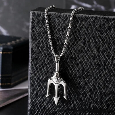 Rafinat Retro Creativ Poseidon Trident Colier pandantiv din aliaj Bărbați dominator Zilnic Petrecere Locomotivă Rock Accesorii Cadou