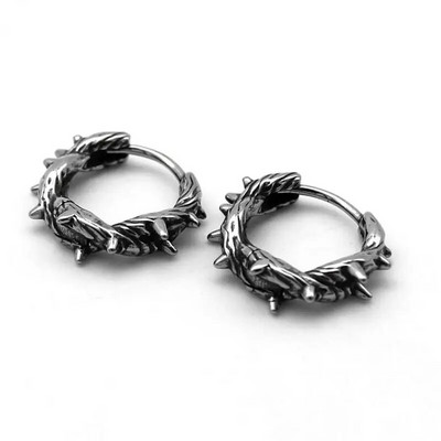 Cercei vintage punk cu craniu negru pentru bărbați și femei Cercei hipoalergenici pentru motocicliști Hip Hop Rap Rock Accesorii pentru bijuterii
