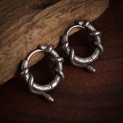 Cercei vintage punk cu craniu negru pentru bărbați și femei Cercei hipoalergenici pentru motocicliști Hip Hop Rap Rock Accesorii pentru bijuterii