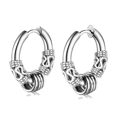 Cercei vintage punk cu craniu negru pentru bărbați și femei Cercei hipoalergenici pentru motocicliști Hip Hop Rap Rock Accesorii pentru bijuterii