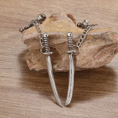 Cercei vintage punk cu craniu negru pentru bărbați și femei Cercei hipoalergenici pentru motocicliști Hip Hop Rap Rock Accesorii pentru bijuterii