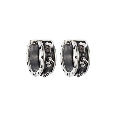 Cercei vintage punk cu craniu negru pentru bărbați și femei Cercei hipoalergenici pentru motocicliști Hip Hop Rap Rock Accesorii pentru bijuterii