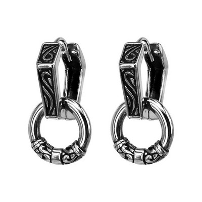 Cercei vintage punk cu craniu negru pentru bărbați și femei Cercei hipoalergenici pentru motocicliști Hip Hop Rap Rock Accesorii pentru bijuterii