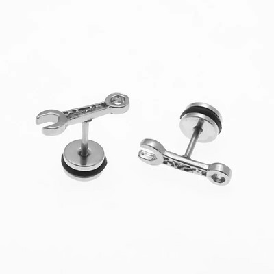 Cercei vintage punk cu craniu negru pentru bărbați și femei Cercei hipoalergenici pentru motocicliști Hip Hop Rap Rock Accesorii pentru bijuterii