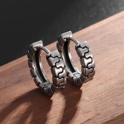 Cercei vintage punk cu craniu negru pentru bărbați și femei Cercei hipoalergenici pentru motocicliști Hip Hop Rap Rock Accesorii pentru bijuterii