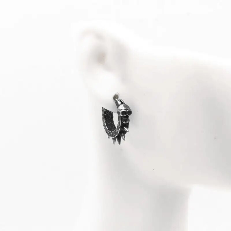 Vintage Punk Black Skull Kõrvarõngad Meestele Naistele Hüpoallergeensed Biker Kõrvarõngad Hip Hop Rap Rock Ehted Aksessuaarid