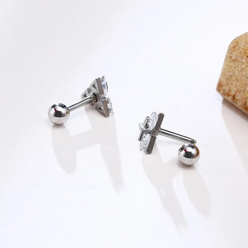 Ανδρικά καρφωτά σκουλαρίκια, τριγωνικά τρυπημένα κρυστάλλινα σκουλαρίκια από ζιργκόν, μικροσκοπικά μινιμαλιστικά καρφιά από ανοξείδωτο ατσάλι για ανδρικά γυναικεία κοσμήματα