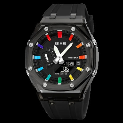 SKMEI veekindel meeste käekell Pöördloendus stopper LED valgusega elektrooniline liikumine käekell 5 äratuskell 2 korda digitaalsed kellad 2100