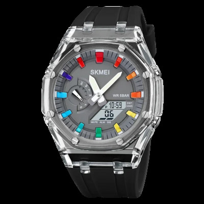 SKMEI veekindel meeste käekell Pöördloendus stopper LED valgusega elektrooniline liikumine käekell 5 äratuskell 2 korda digitaalsed kellad 2100