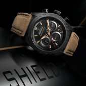 Tu-dor luksusbrändi meeste kvartskellad vabaaja must kilbi seeria multifunktsionaalne kronograafi nahkrihm, mood äristiil