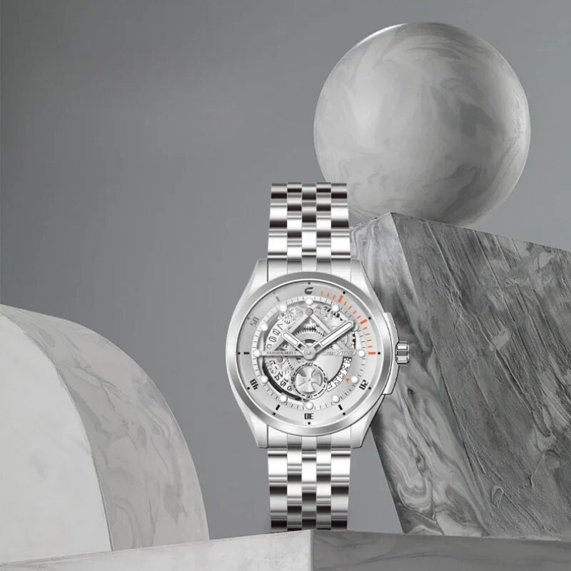 Luksuslik meeste käekell Sõltumatu pöörlev meeste kalendrikell Kvaliteetne loominguline helendav vabaaja kvartsist käekell