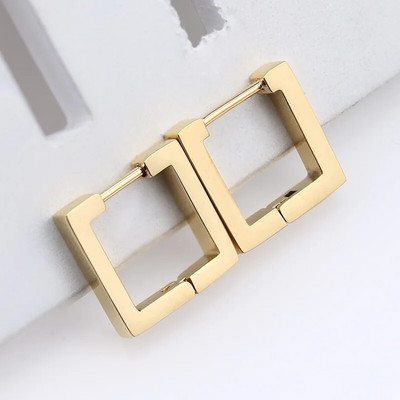 1 paar Moodsad geomeetrilised rõngaskõrvarõngad meeste roostevabast terasest hõbe/kuld/must värvid Meeste kõrvarõngad ehted augustamine kõrvaklahv